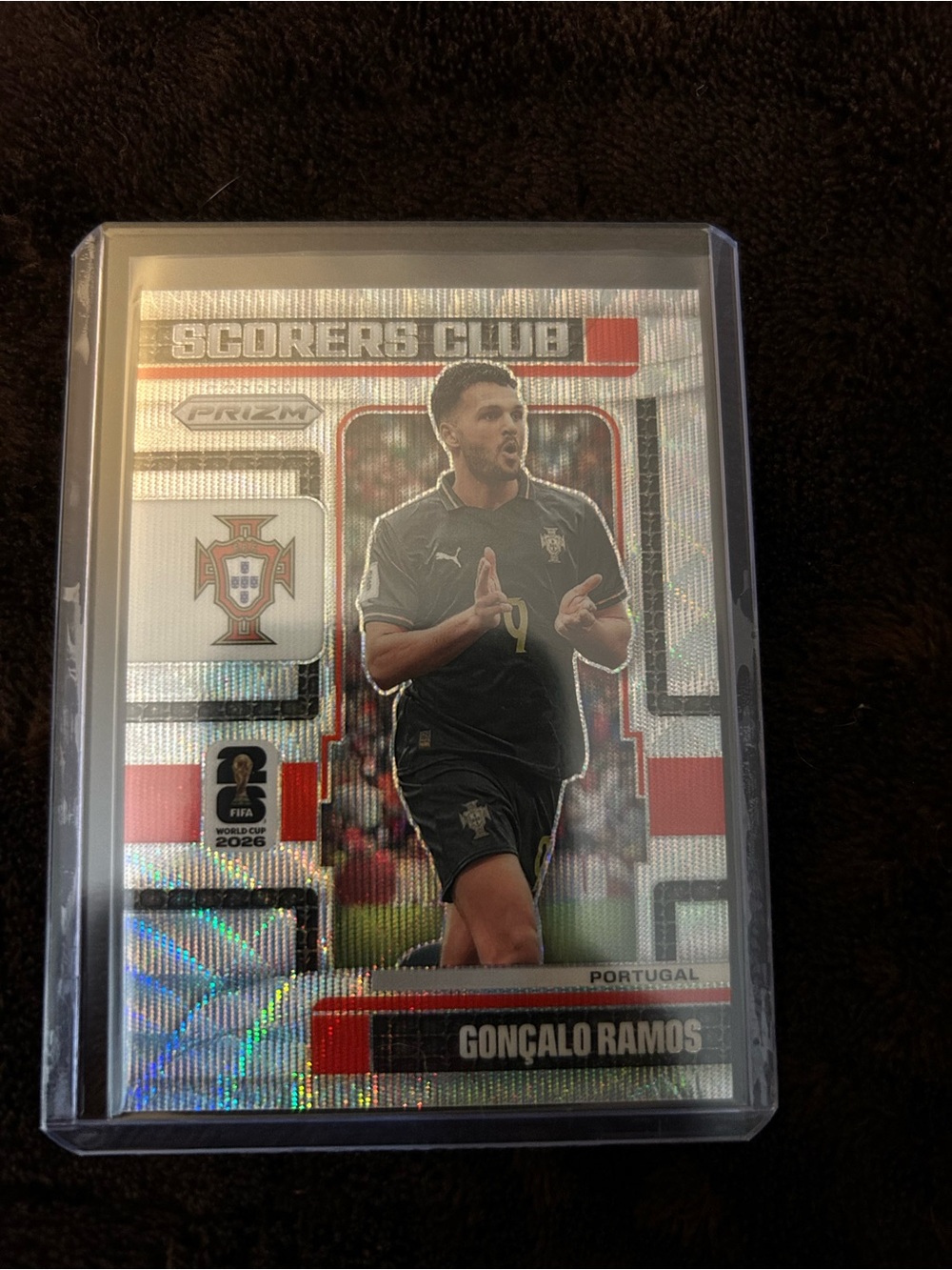 Panini Silver and Red Gonçalo Ramos Prizm Scorers Club Soccer Card